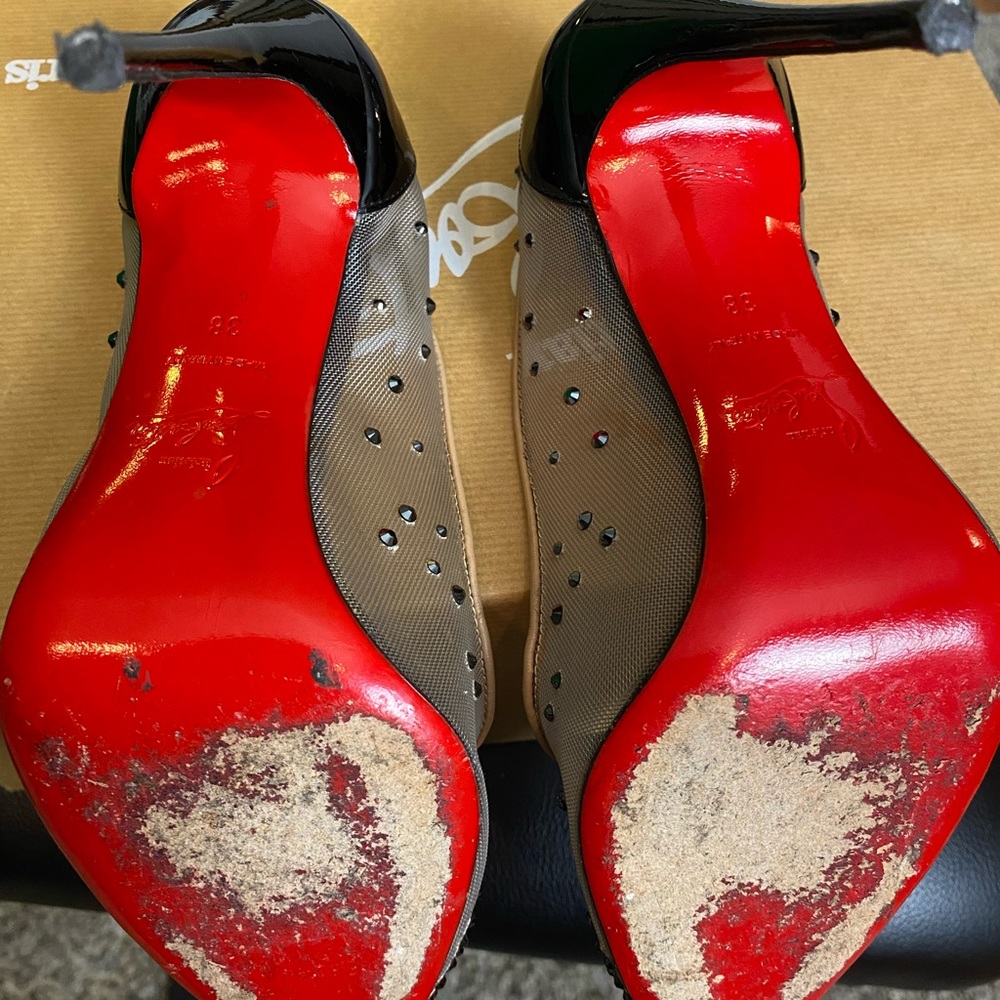 COPY - CHRISTIAN LOUBOUTIN Follies Strass Size 38 - Picture 11 of 14